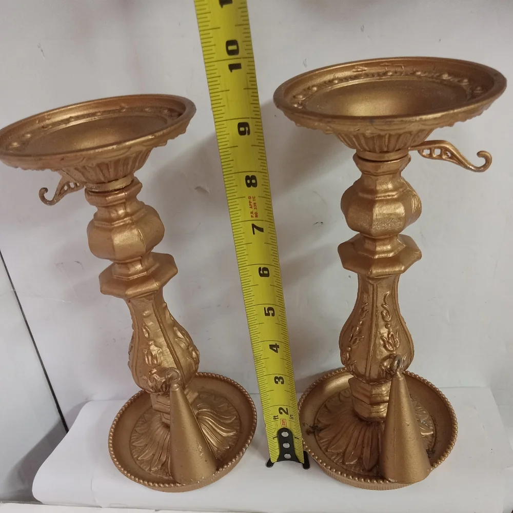 2-Pair Villy Vintage Candle Holders W/Snuffles Metal